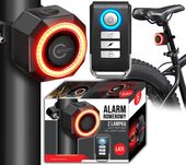 Alarm Rowerowy Zinegrowany Z Tylną Lampką Antykradzieżowy Wodoodporny IP65