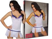 Biała koszulka nocna i stringi bielizna damska L