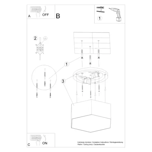 Plafon SUNDE 15 biały na Arena.pl