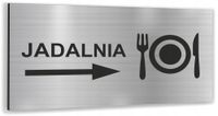 Tabliczka informacyjna dibond z nadrukiem 20x10 cm jadalnia strzałka