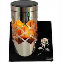 Znicz SOLARNY PARIS LED Srebrny Lampion