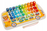 MONTESSORI UKŁADANKA DREWNIANA ZABAWKA SORTER 6w1 nauka kolorów cyfr