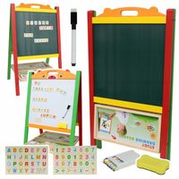 TABLICA dwustronna MAGNETYCZNA KREDOWA dla dzieci ALFABET MAGNESY PÓŁKA