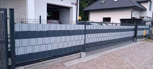 TAŚMA OGRODZENIOWA 19cmx50m +UV OSŁONA NA OGRODZENIA PANELOWE PŁOT SZARA na Arena.pl
