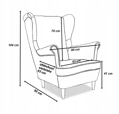 Fotel uszak ARI PRINT skandynawski Family Meble kwiaty brzoskwiniowy na Arena.pl