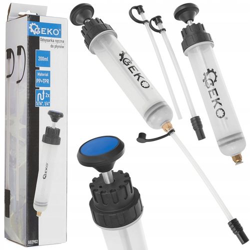 GEKO ODSYSARKA RĘCZNA DO PŁYNÓW OLEJU STRZYKAWKA WYSYSARKA RĘCZNA 200ML na Arena.pl