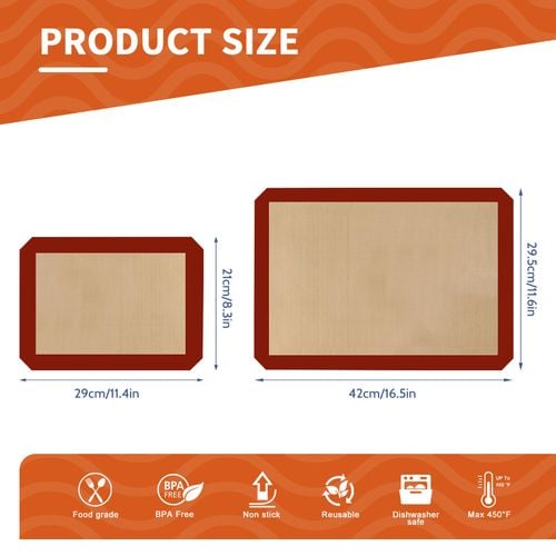 Zestaw 3 Mat Silikonowych do Pieczenia Bez BPA 42x29 Oraz 29x21 cm na Arena.pl