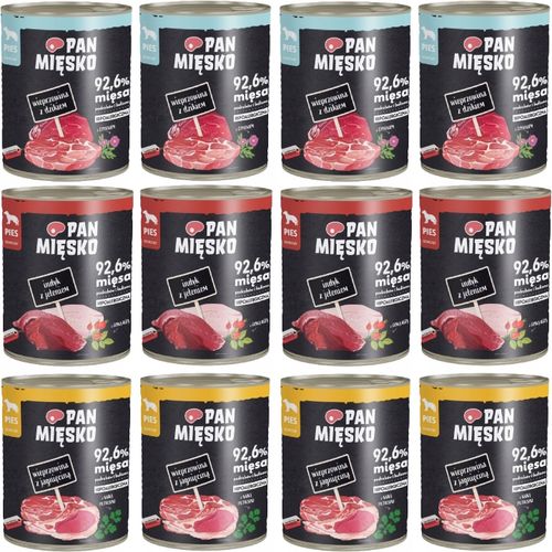 Pan Mięsko Mokra Karma dla Psa Mix 12x 800g na Arena.pl