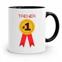 Dla Trenera Trenerki Kubek Czarny Trener Na Medal Z Nadrukiem Ze Zdjęciem