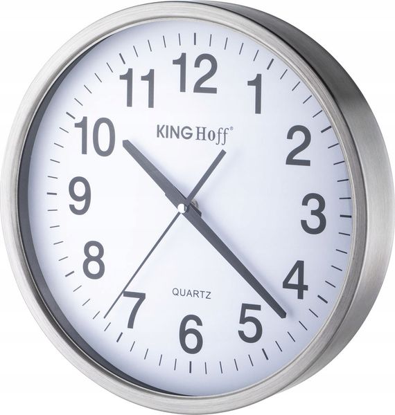 Zegar ścienny Kinghoff srebrny 30cm zdjęcie 1