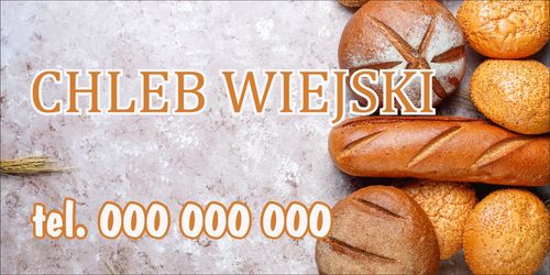 Baner plandeka 130x80 cm oczkowany CHLEB WIEJSKI na Arena.pl