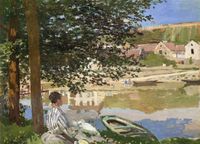 Plakat 18x13cm On the Bank of the Seine, Monet Vintage