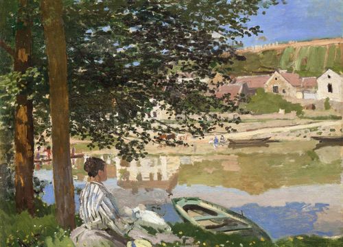 Plakat 18x13cm On the Bank of the Seine, Monet Vintage na Arena.pl