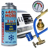 ZESTAW DO NAPEŁNIANIA klimatyzacji w samochodzie 3w1 Czynnik R1234yf