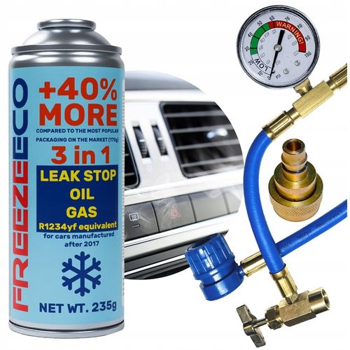 ZESTAW DO NAPEŁNIANIA klimatyzacji w samochodzie 3w1 Czynnik R1234yf na Arena.pl