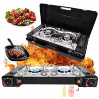 KUCHENKA TURYSTYCZNA GAZOWA PRZENOŚNA DWUPALNIKOWA KARTUSZE BUTLE +