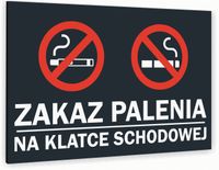 Tabliczka znak informacyjny 40x30 Antracyt ZAKAZ PALENIA Nierdzewna