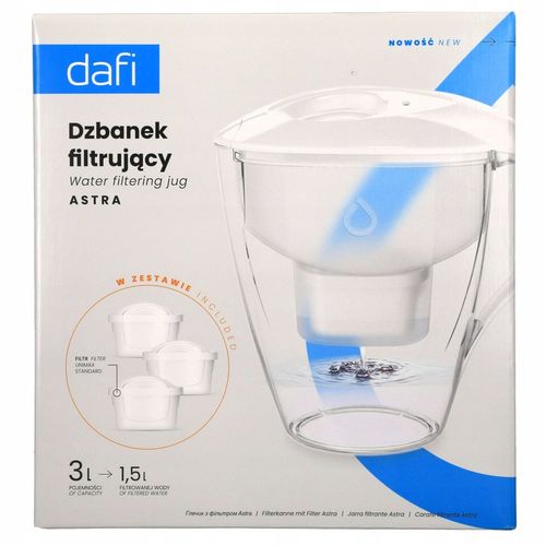 Dzbanek filtrujący wodę Dafi ASTRA 3L + 3x unimax na Arena.pl
