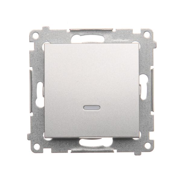 Simon54 Łącznik jednobiegunowy z podświetleniem LED DW1L.01/43 srebrny zdjęcie 1