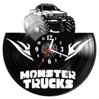 Zegar ścienny z płyty winylowej Monster trucks 371.14