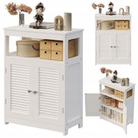 Komoda szafka łazienkowa półką 2 drzwi wolnostojąca skandynawski loft biała