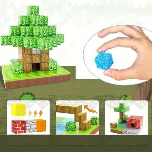 KLOCKI MAGNETYCZNE KLOCKI SZEŚCIANY 100PCS KREATYWNE ZABAWKI DLA DZIECI na Arena.pl