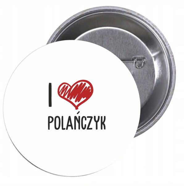 Przypinki buttony I LOVE POLAŃCZYK z grafiką zdjęcie 1