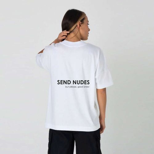 Chiara Wear - T-shirt bawełniany oversize XX BOOBIES - biały M na Arena.pl