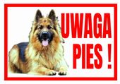UWAGA PIES  OWCZAREK - Tabliczka ostrzegawcza