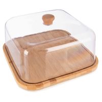 Deska do serwowania bambusowa z pokrywką kwadratowa 30x30x17 cm