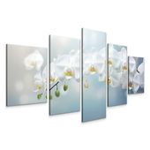 OBRAZ DO SALONU SYPIALNI BIAŁE KWIATY ORCHIDEA NATURA STORCZYK 3D 150x80