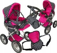 WÓZEK DLA LALEK SPACERÓWKA GONDOLA 3w1 + NOSIDEŁKO