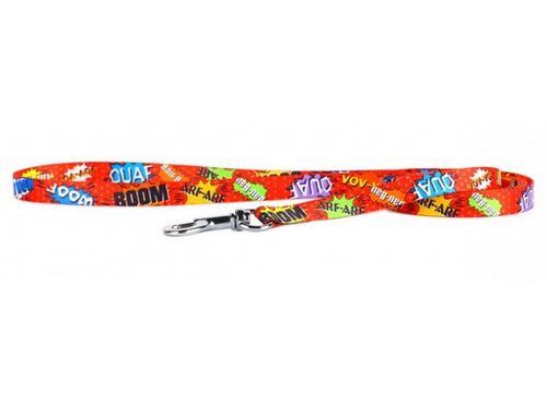 Smycz dla psa z mocnym szwem kopertowym Matteo 30mm/130cm graffiti czerwone na Arena.pl