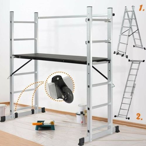 Kombinowane rusztowanie 3w1 - platforma robocza + 2 drabiny na Arena.pl