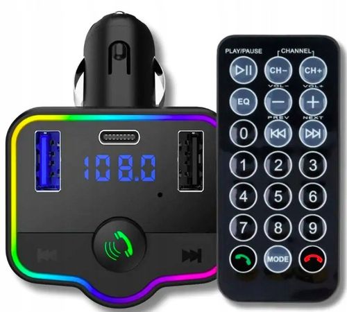 TRANSMITER SAMOCHODOWY BLUETOOTH 5.0 ROZMOWY RADIO 2x USB 1x TYP C PILOT na Arena.pl