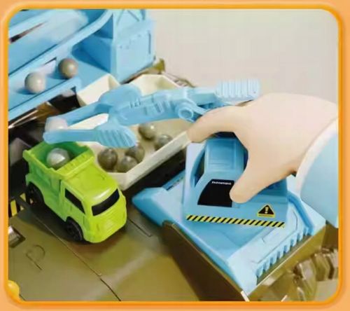 MEGA TOR SAMOCHODOWY PARKING POCIĄG DŹWIG KOLEJKA STACJA TUNEL DINOZAUR REX na Arena.pl