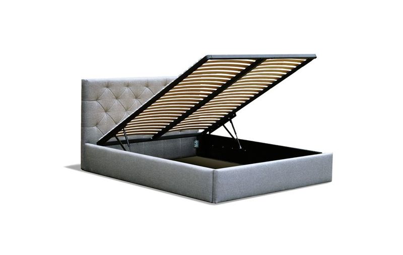 Granatowe łóżko tapicerowane SARA / R81 160x200 cm zdjęcie 4