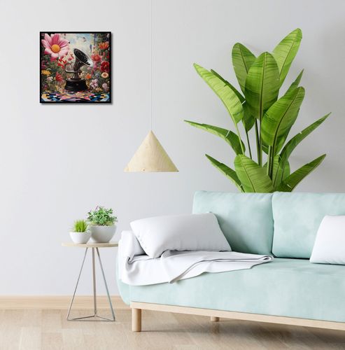 Plakat 40x40cm Gramofon w Kwiatach na Arena.pl