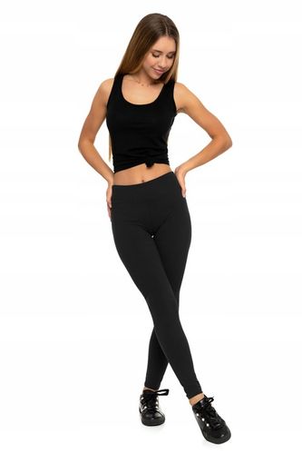 MORAJ Legginsy długie getry damskie kryjące WYSOKI STAN - czarne L/XL na Arena.pl