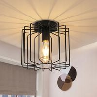 LAMPA SUFITOWA PLAFON E27 ZYRANDOL SYPIALNIA CZARNA RETRO DO SALONU