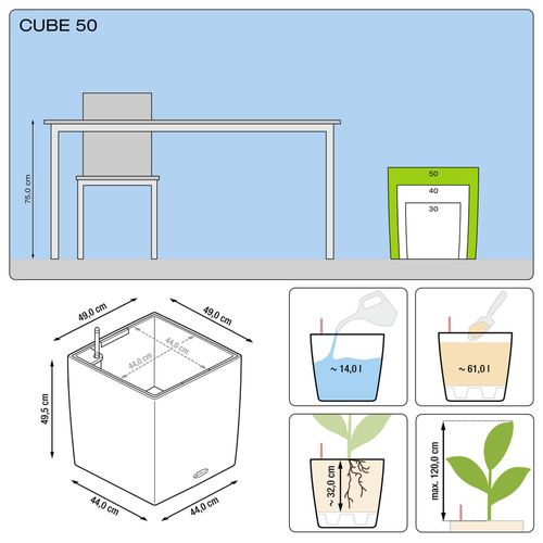 DONICA LECHUZA CUBE PREMIUM 50 BIAŁY na Arena.pl