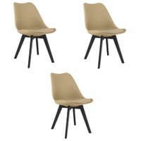 Krzesło MARK - ciemny beż / nogi czarne x 3