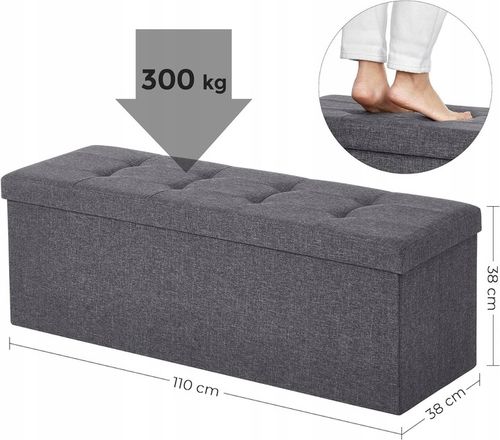 Skrzynia TAPICEROWANA siedzisko z pojemnikiem PUFA pikowana na Arena.pl