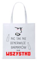 Dla Barmana Bartender Torba Eco Biała Shopper Z Nadrukiem Ze Zdjęciem