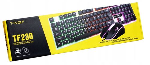 GAMINGOWA KLAWIATURA MYSZ-KA PODŚWIETLANA LED RGB na Arena.pl