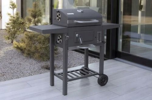 MOCNY GRILL WĘGLOWY OGRODOWY DWA RUSZTY POPIELNIK TERMOMETR DWIE PÓŁKI XXL na Arena.pl