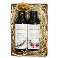 Kosz prezentowy box z olejkami pielęgnacyjnymi 2x150 ml: truskawka, wanilia