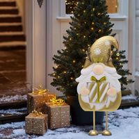 Krasnal świąteczny dekoracja na Boże Narodzenie metalowy 61 cm