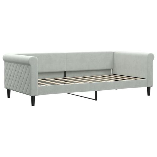 Sofa z materacem do spania, jasnoszara, 90x190 cm, aksamit na Arena.pl