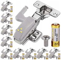 Lampka do szafki na zawias, 3 LED, Automatyczna, 10 sztuk